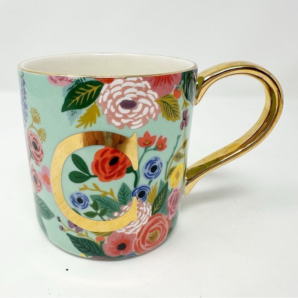 ANTHROPOLOGIE x RIFLE PAPER CO MONOGRAM‎ C FLORAL MUG